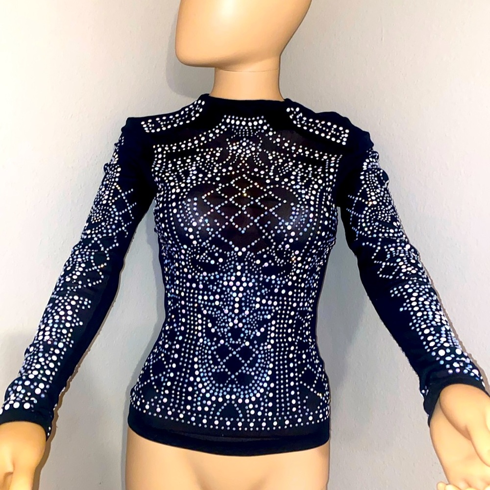 Windsor Black Blouse Studs and Sequins